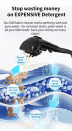 Handheld Carpet Cleaner ABIR G80,150000PA Wet Dry Vacuum Cleaner for Home Sofa Window Car Pet Upholstery Spot Farbric Cleaner