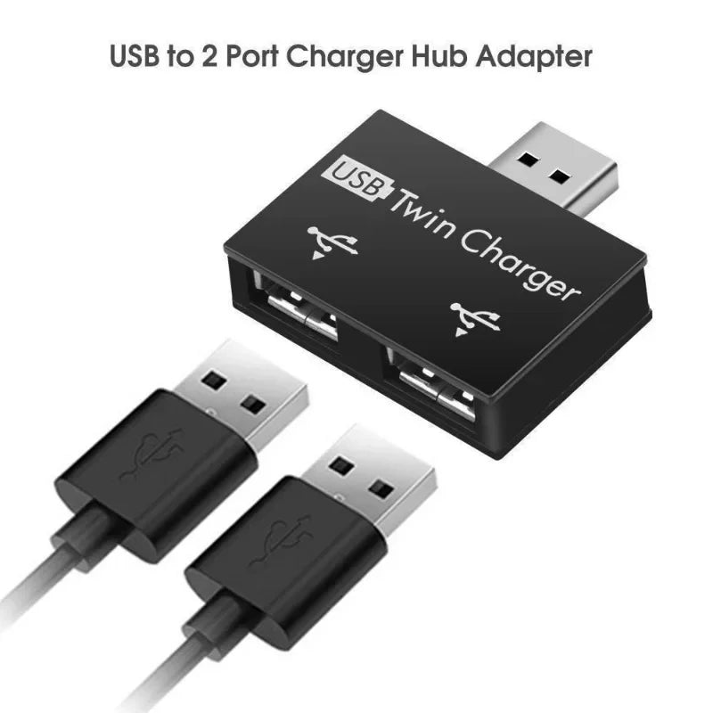 1pc 2.0 USB Splitter 1 Male to 2 Port Female USB Hub Adapter Converter for Phone  Laptop PC Computer Charging Accessories
