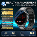 2026 New Accurate Body Health analysis Smart Watch Men ECG Blood lipids Uric acid Blood Pressure Body Fat Voice Call Smartwatch