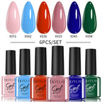 LILYCUTE Nail Gel Polish Set Pink Green Spring DIY Nail Art Design Long Lasting Soak Off UV Gel Manicure Painting Gel Vernis Kit