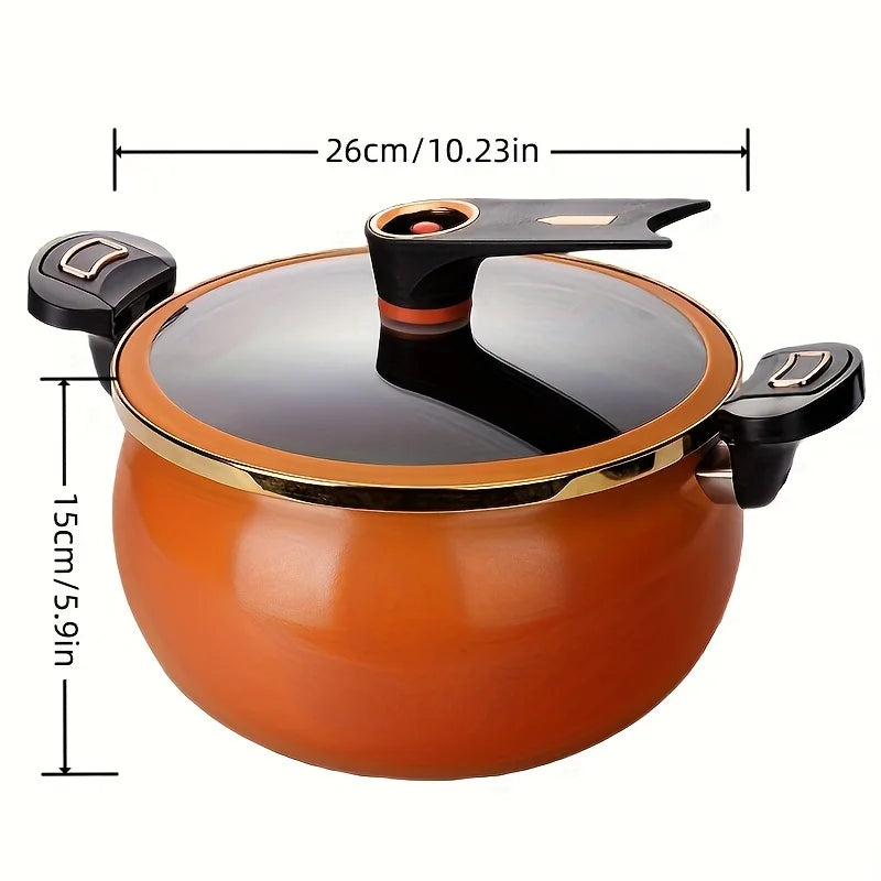 1 Piece of Fat Daddy Micro Pressure Cooker, 7L Large Capacity, 26cm, Suitable for Home Use, Multi-Functional Non-Stick Pot for Stewing and Cooking Soup, Compatible with Induction Cookers and Gas Stoves