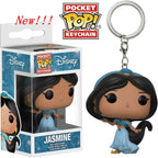New FUNKO Keychains Disney Demona Princess Bella Ariel Alice Anna Elsa Bell Jack Sally stitch Action Figure Toys Ornaments