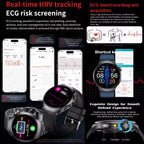 New Accurate ECG Smart Watch Blood Lipids Five Viscera Health Check Body Temperature BT Call Sports Smart Watches For Men 2026