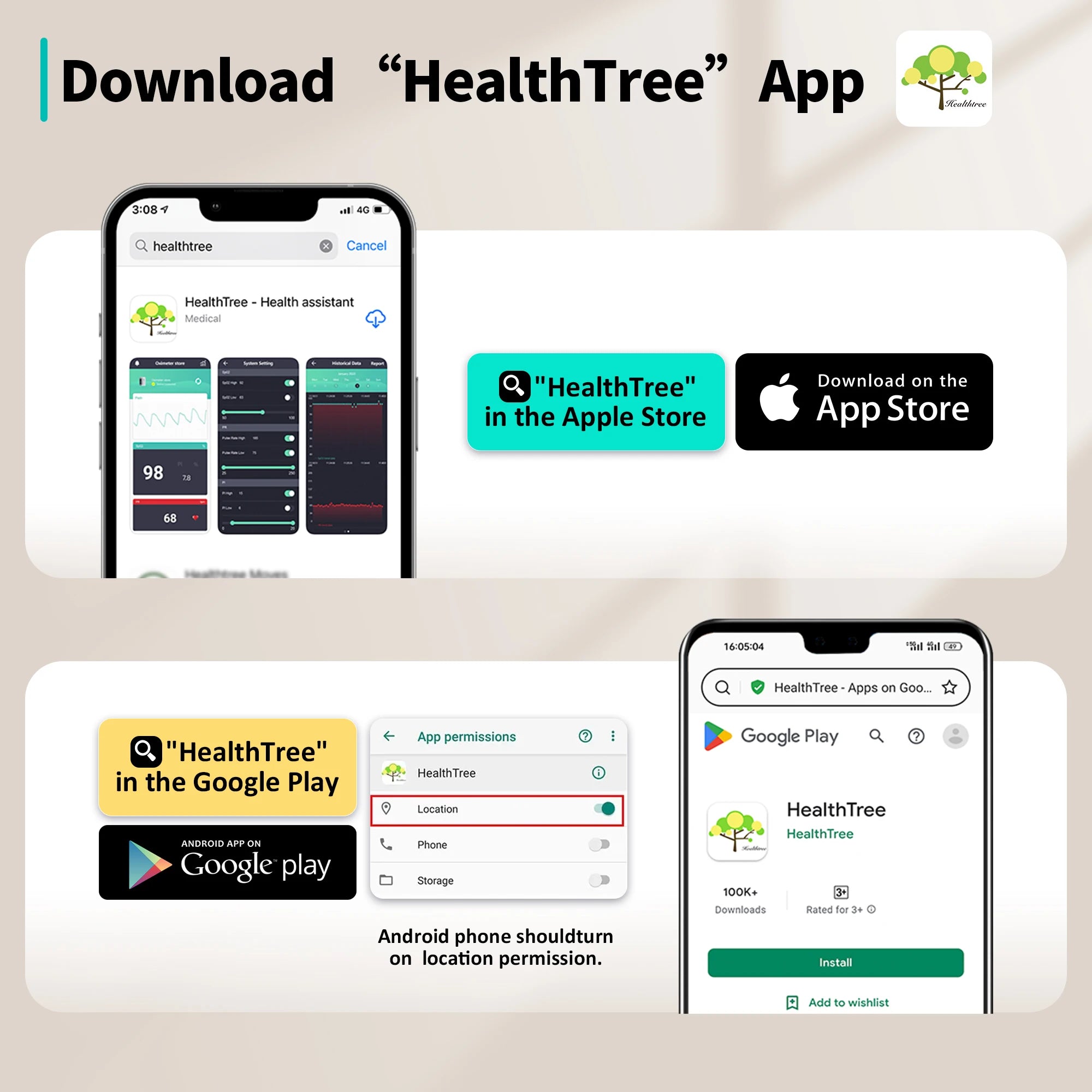 HealthTree Finger Pulse Oximeter Blood Oxygen Saturation SpO2 PI Oximetro De Dedo Pulsioximetro Oxymeter Bluetooth APP Control