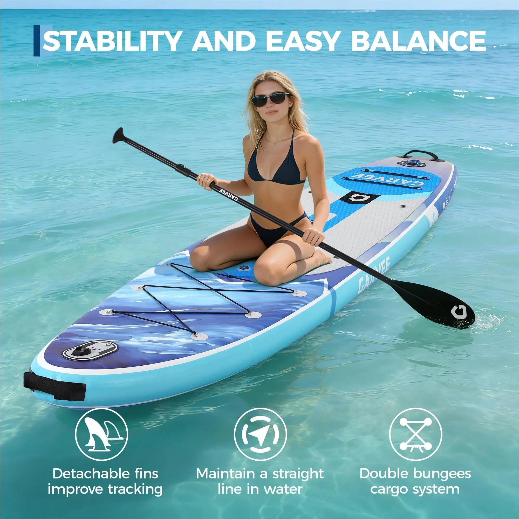 Inflatable Rise Up Paddle Board Stand-up Paddleboard Full Kits with Adjustable Paddle/Hand Pump for Outdoor Water Sports Surfing