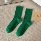 33 Colors Summer Cotton Soft Socks Happy Colorful Women's Mid-tube Stocking Fashion Trend Red Green Ankle Sox Autumn Hosiery