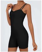 Greenora Women's Workout Romper Sexy Backless Yoga Jumpsuit Slim Fit Bodysuit Fitness Activewear Sleeveless Sportswear One Piece