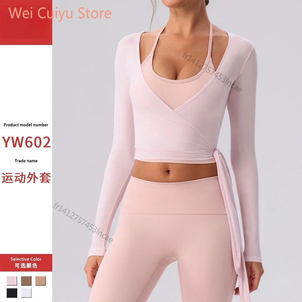 Yoga Sport Shirt Blouses Pilates Crop Top Fitness Women's Long Sleeve T-shirt Tees Sweatshirt Sportswear Woman Gym Yoga Clothes Main image