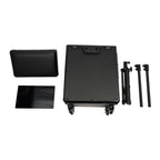 Rolling Makeup Train Case w/Tattoo Armrest Stand,Beauty Trolley Case with 3 Drawers, 4 Universal Wheels, and Combination Lock
