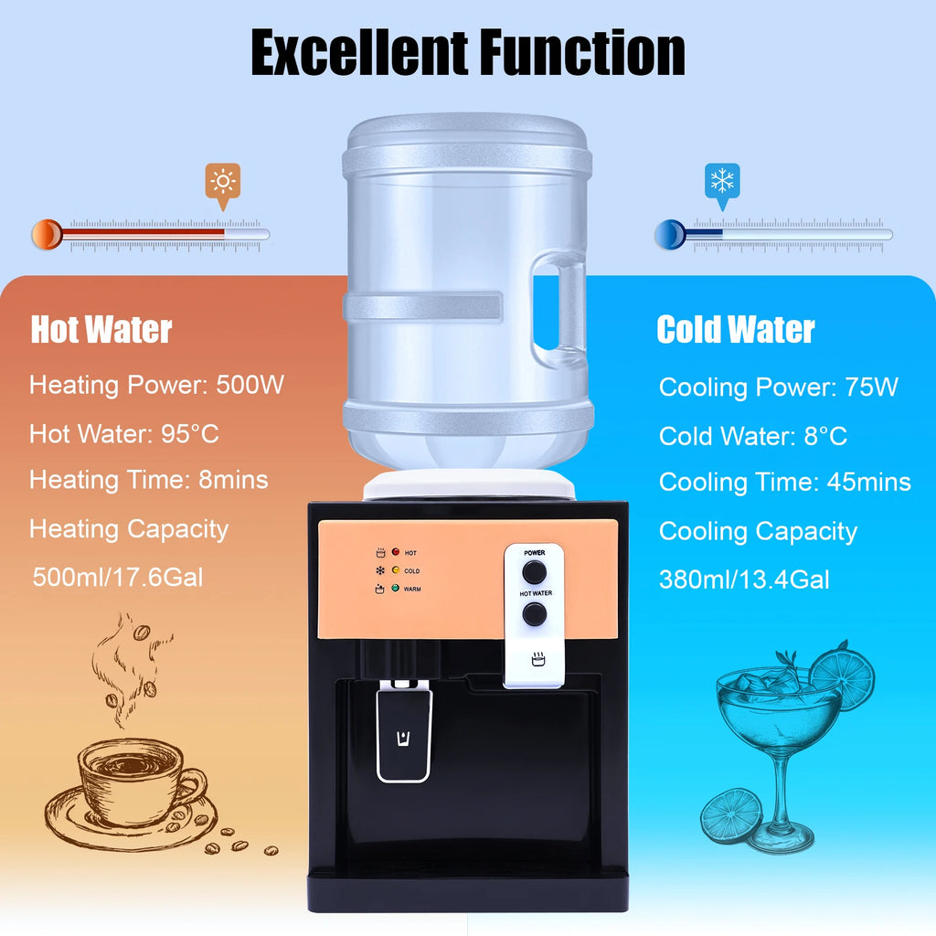 Electric Water Dispenser 8°C-95°C Hot and Cold Water Dispenser Drinking Water Cooler Fast Cooling Heating  for Home Office Use