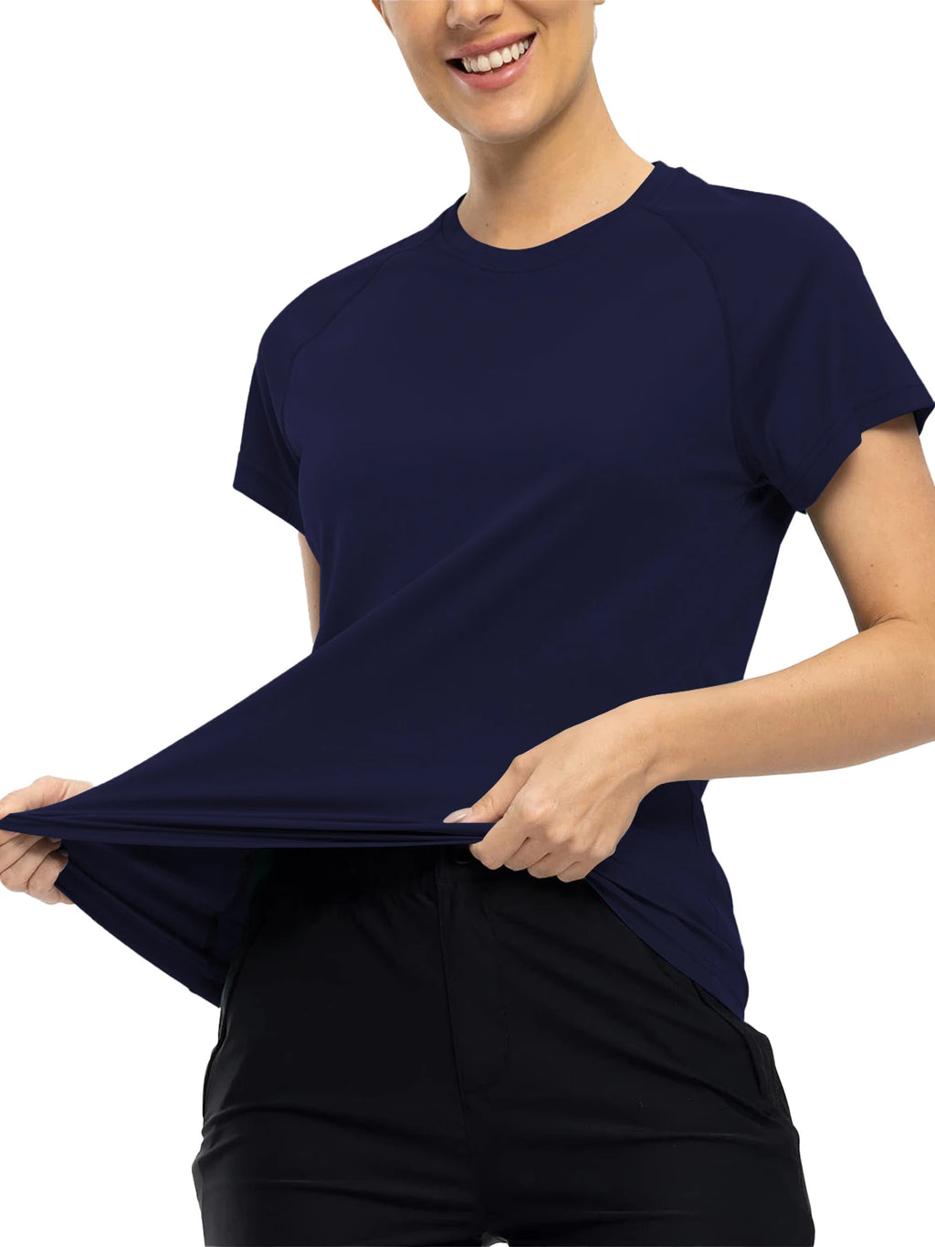 Women’s  Quick Dry Short Sleeve Resilience Gym Sports Moisture Wicking Round Neck T-Shirt Training Exercise Gym Sport Shirt