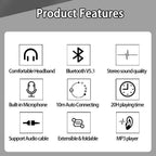 Best Headphones Wireless  Earphones with Microphone Digital Stereo Bluetooth Headset Card MP3 Player FM Radio Music for All