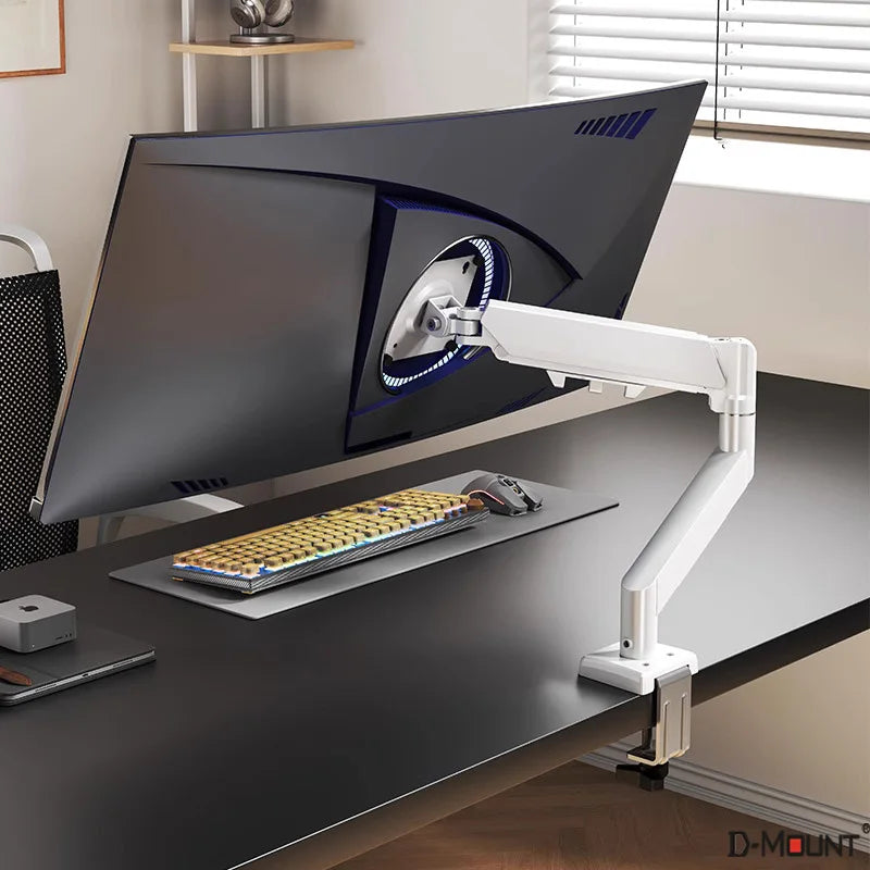 D-MOUNT D90 metal alumin 2-10KG 13"-32" monitor desktop stand mount gas spring arm full motion rotate clamp 0-60mm grommet