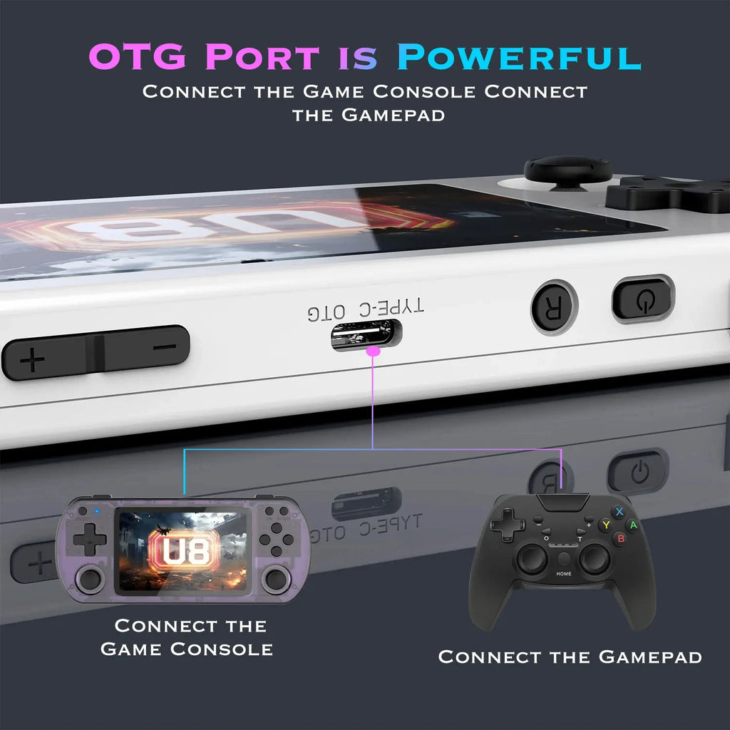 U8 Retro Handheld Game Console Linux System 4.0 Inch IPS Screen R35s Pro Portable Pocket Video Game Player
