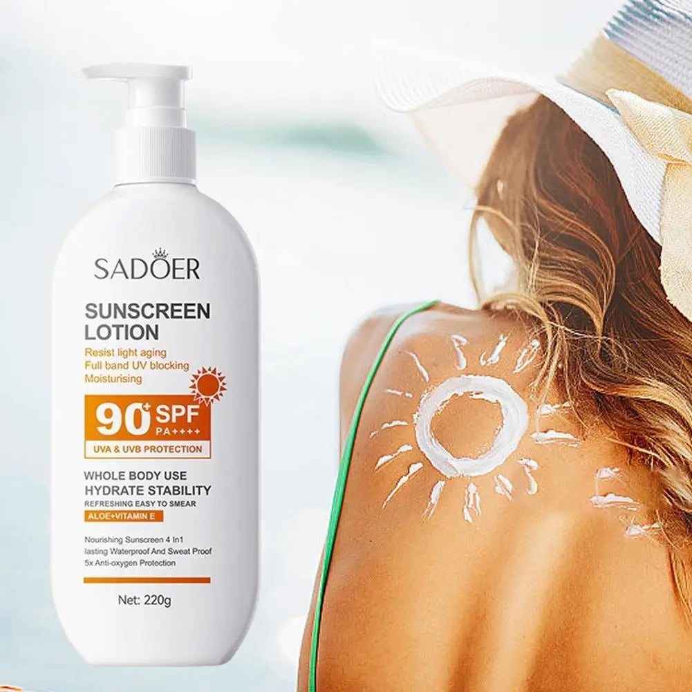 SPF90 PA+++ UVA/UVB sun protection for whole body Anti-aging Refreshing Sunscreen Aloe vitamin E UV Protection sun block
