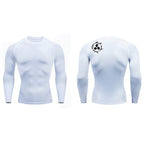 Graphic Compression Shirts for Men Athletic Quick Dry Rash Guard Stretchy Baselayers Undershirts Gym Workout Running Tshirt Tops
