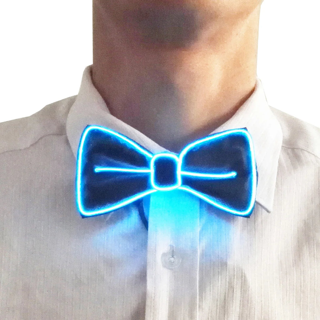LED Glowing Bow Ties for Men Light Up Ties Personalized Night Club Concert Masquerade Accessory for Carnival Decor