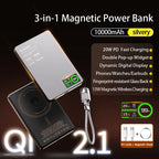 QI 2.1 Magnetic Powerbank Wireless Fast Charing Spare Portable External Battery for iPhone 12-17 Pro Watch Airpods 5000/10000mAh
