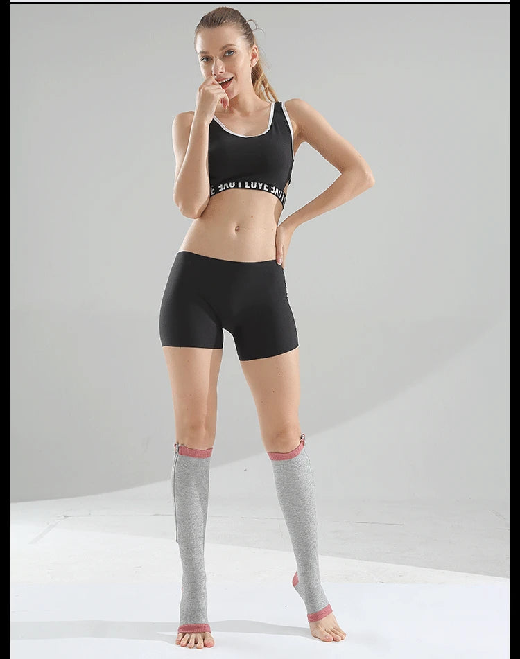 Zipper Compression Socks Men Women Knee Maternity High Socks Anti-Fatigue Stretchy Sox Outdoor Running Hiking Sports Socks