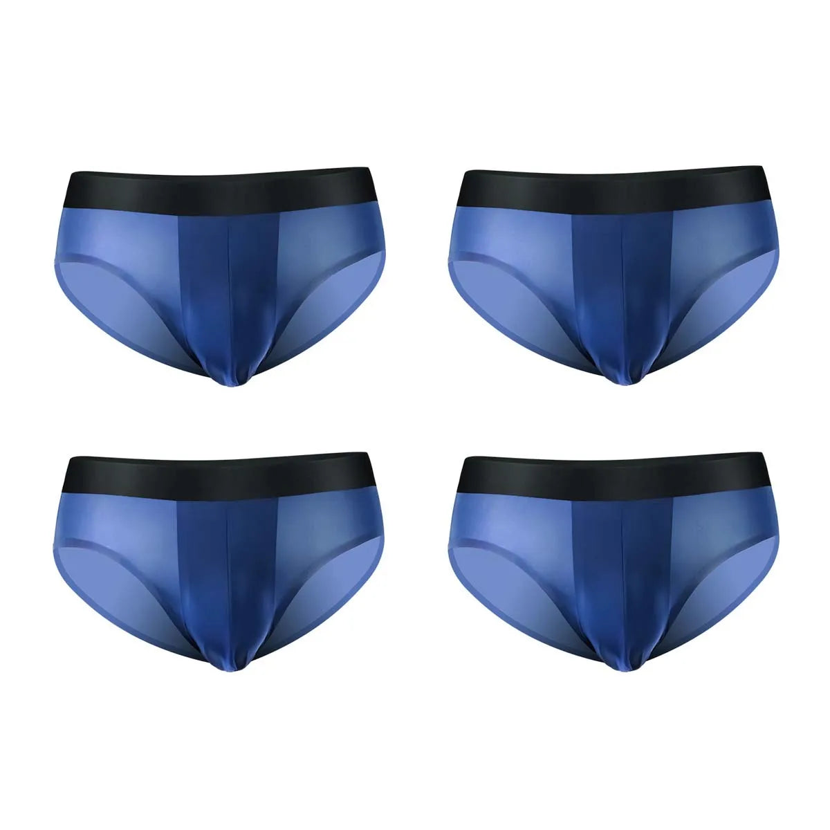 4pcs LORIEN CREST ice silk Men's underwear seamless ultra-thin double-layer crotch breathable men's briefs mid-waist sexy&light