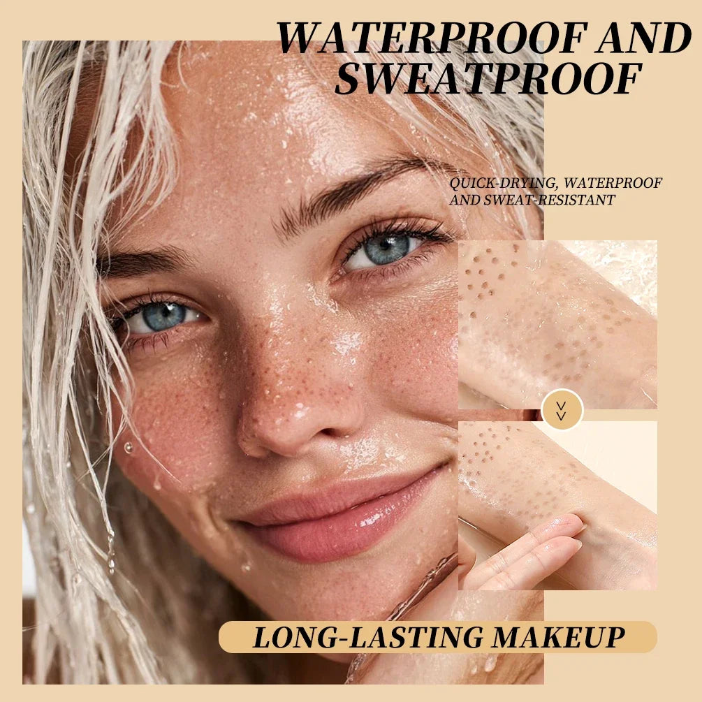 Qibest 2-In-1 Freckle Pen with Gourd-Shaped Head, Natural and Realistic, Sweat-Proof, Double-Ended Stamp Dot Pen Cosmetic Stick