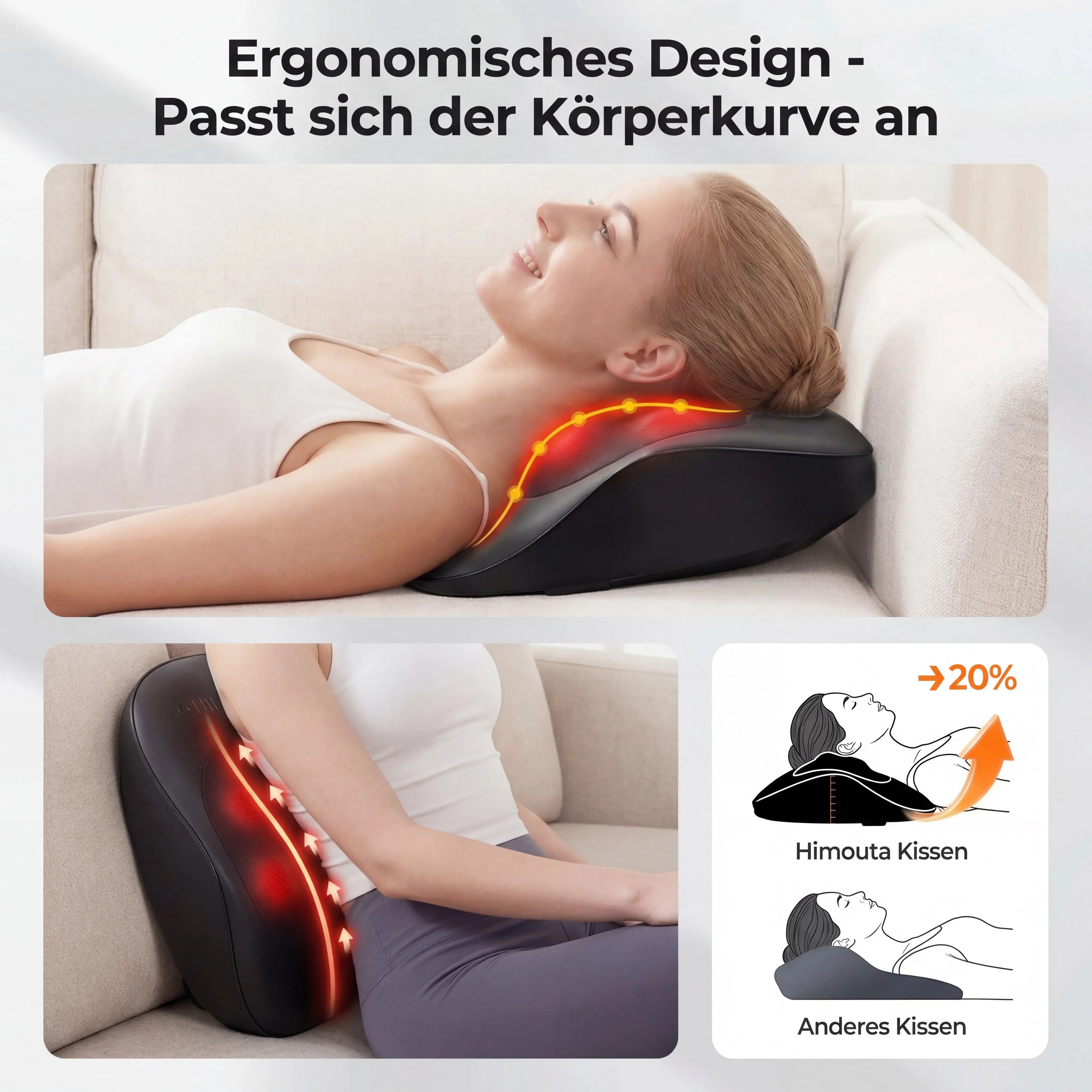 Massager with Heating, 3D Shiatsu Massager for Relaxation, Heated Massage With Shiatsu Kneading Massage, Best Gift for Men Women
