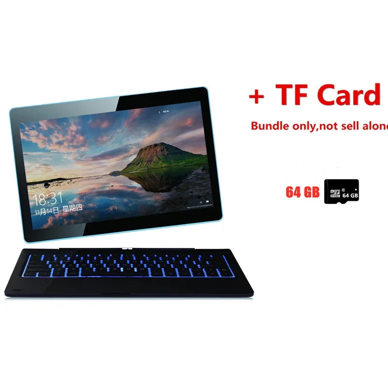 11.6'' Windows 10 Tablet PC 2GBDDR+64GB  Z3735G CPU 1366*768 IPS Screen Quad Core G12 Dual Camera 2 in1 With Docking Keyboard