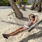 Sexy V-neck Small Chest Gathered To Cover The Belly Exposed Back Fashionable Checkered Flat Angle Pants Split Swimsuit for Women