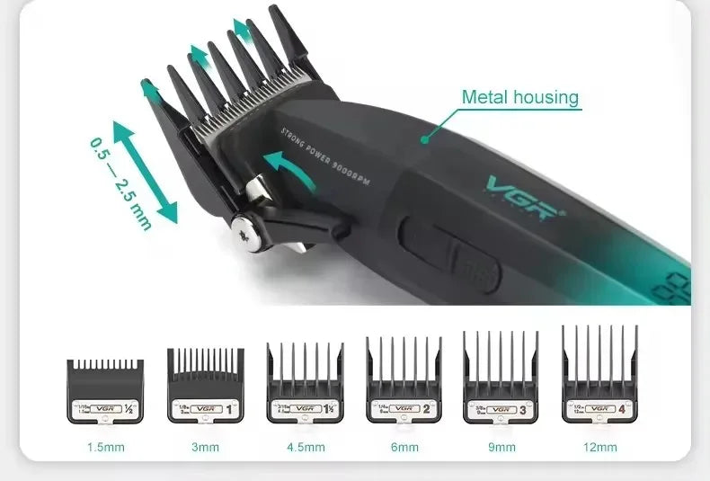VGR Hair Clipper Professional Hair Cut Machine Face Shaver Barber Clippers Beard Trimmer Metal Trimmer for Men V-003 V-906 V-308