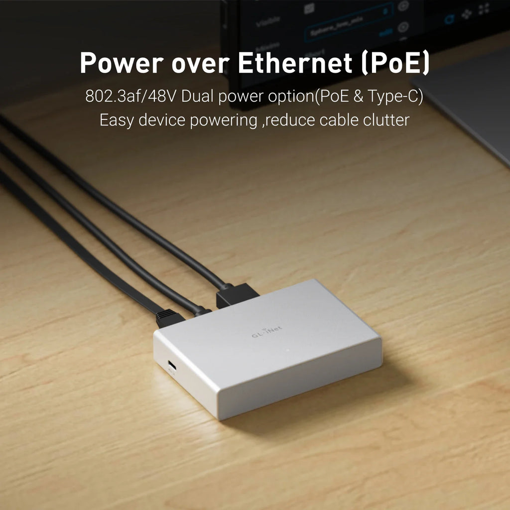 GL.iNet Comet PoE (GL-RM1PE) Internet Remote KVM, PoE/Type-C power, 4K@30Fps, 32GB EMMC, Tailscale, power mgmt, for KVM Switche