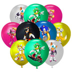 Sonic Birthday Party Decoration Game Hedgehog Balloons  Action Figure Party Paper Plate Towel Cup Tablecloth Toy Kid Gifts