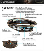 CONTACT'S Genuine Leather Men Clutch Bag Design Handbag Long Wallet Male Purse Travel Charge Storage Bag Cable Organizer