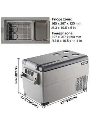 VEVOR 15L-55L portable small refrigerator car refrigerator car truck mini cooler, suitable for driving, traveling, and home use