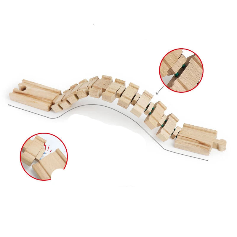 Wooden Train Track Assembly Toys For All Thomas Trains Car Bridge Piers Traffic Light Beech Wooden Railway Kid Creative Toy