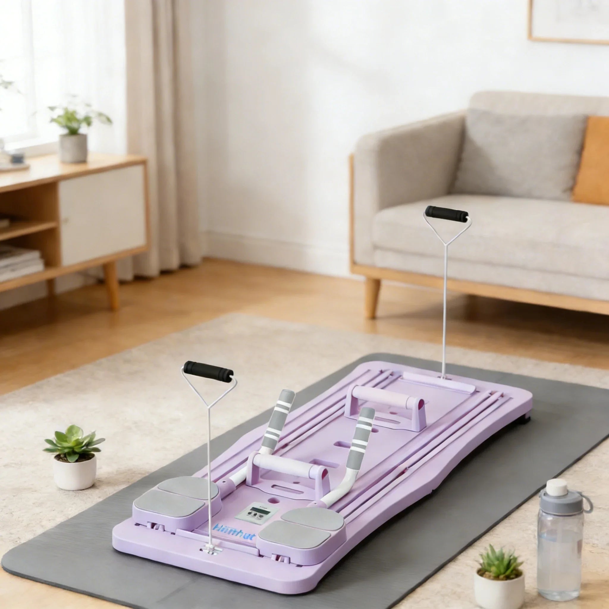 Multifunctional Foldable Home Ab Workout Sliding Fitness Board with Counter, Full Body Core Strength Training Exercise Platform with Complete Accessories for Abdominal, Leg & Arm Workout