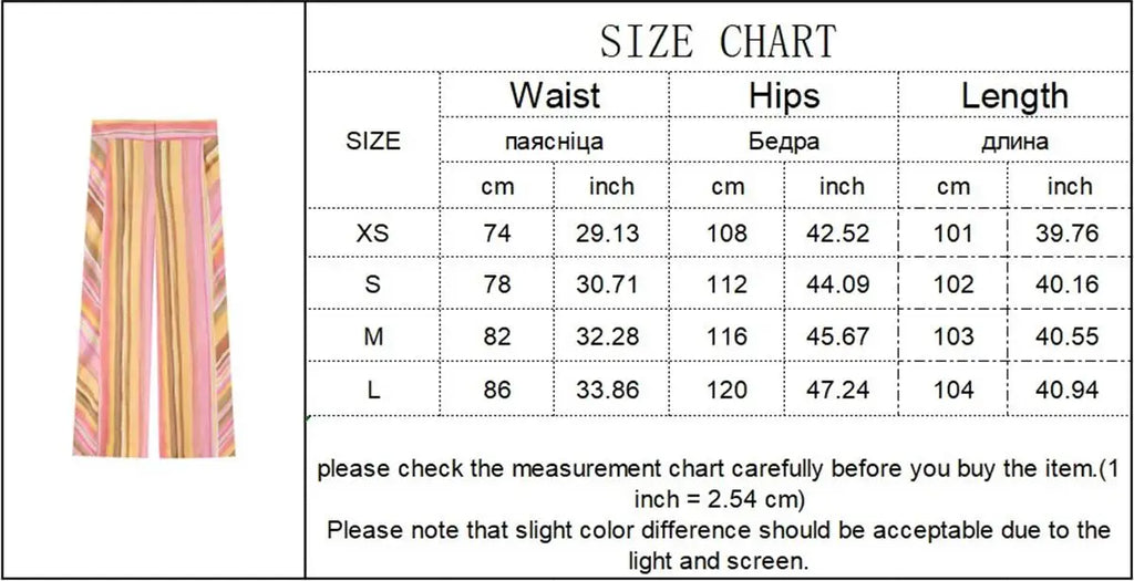 TFMLN New Women Pant Sweet Striped Straight Colorful Multicolor Wide Leg Long Pants Casual Fashion Streetwear Ladies Outfit