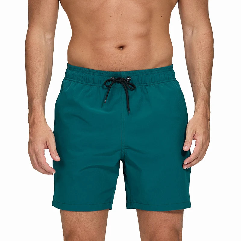 Escatch 2026 Summer Man Swimwear Solid Multicolor Polyester Mesh Liner Side Zipper Pocket Maillot De Bain Homme Sport Shorts