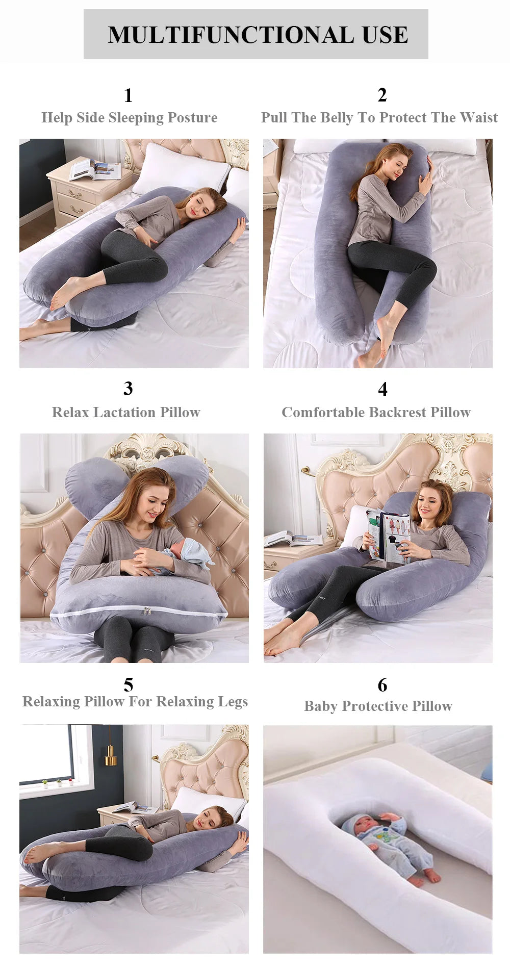 1.3KG Cotton Pillow for Pregnant Women Pregnancy Pillow Maternity Breastfeeding Pillow Cushion Pregnancy Nursing Pillow