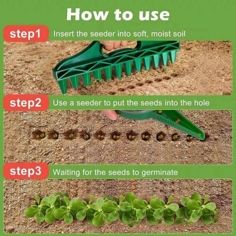 Hand Dibbler 12-Hole Fast Seeding Seed-in Soil Digger and Soil Spacer Planting Aids for Efficient Gardening Garden Seeder Tool