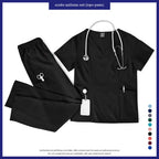 Niaahinn Scrubs Uniforms Sets Wholesale Medical Scrub Stretch Suit Healthcare Nursing Uniform Unisex Surgical Uniforms Woman Men