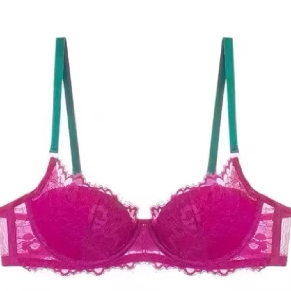 Sexy Lace Bra & Panty Set Minimizer Anti-Sag Full Coverae Adjustable Underwire Big Bust Support Thin Side Support No Spillageg Secondary image