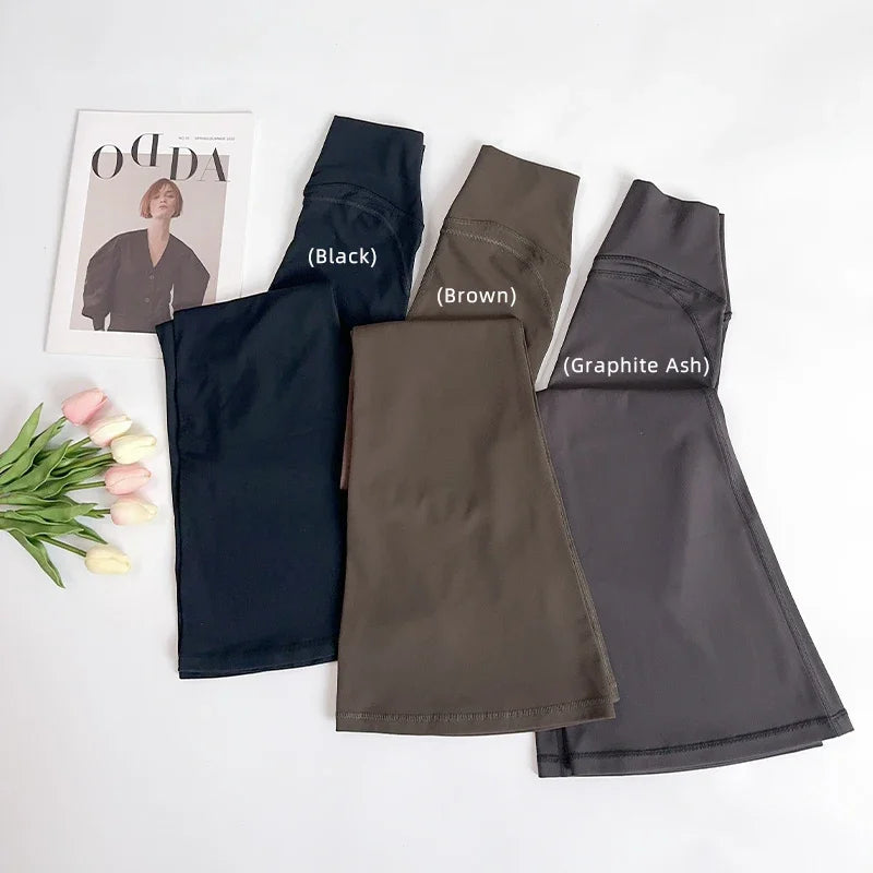 Women's High-Waisted Flared Yoga Pants Comfortable Pilates Running Leggings Stylish Gym Sport Trousers