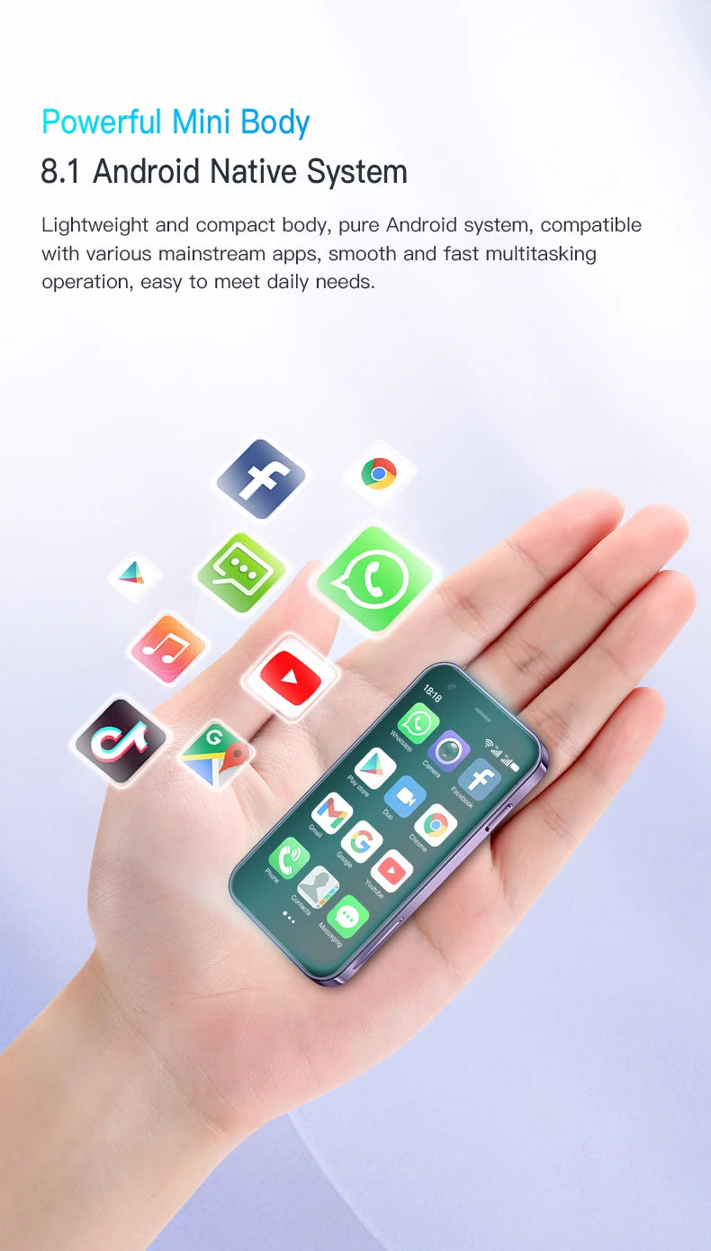 SERVO 15SE Mini Smartphone 3G WCDMA WiFi Hotspot Android OS Play Store WhatsAPP 2GB+16GB 2 SIM Card 3.0" Super Small Smart Phone