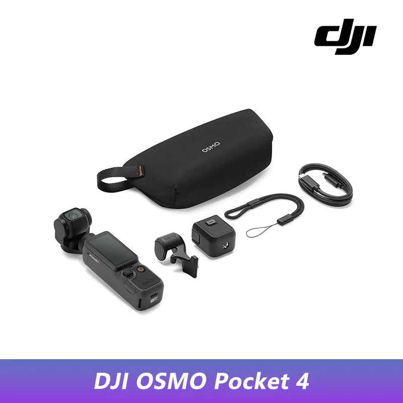 【2026 NEW】DJI Osmo Pocket 4 Pocket Gimbal Vlog Camera 1″ CMOS & 4K/240fps  3-Axis Stabilization 2× Lossless Zoom 107GB Built-in Storage 2" Rotatable Screen Video Camera for Photography New Original