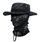 2Pcs/Set Men's Sun Protection Wide Brim Hat With Balaclava Mix Set Breathable Hunting Hat Outdoor Camping Hiking Fishing Cap