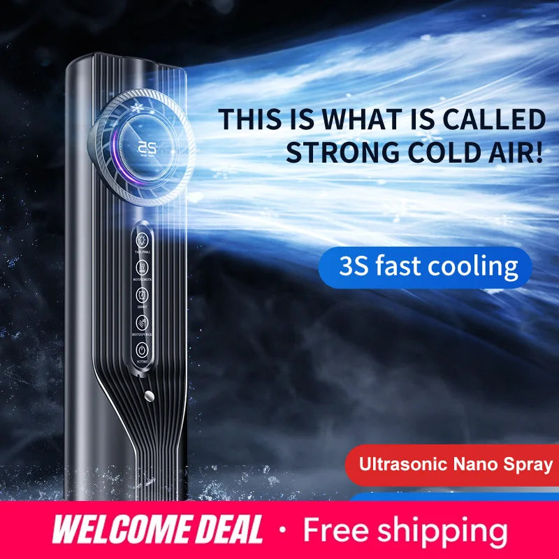 USB mini air cooler: nano spray humidification, water cooling, fast cooling, multi-speed timing, portable for office Air cooler