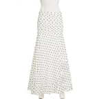 hirigin Polka Dot Floor-length Chiffon Skirt French Style Ruffled Mesh A-line Skirts Elegant Maxi Bottoms High Waist Streetwear