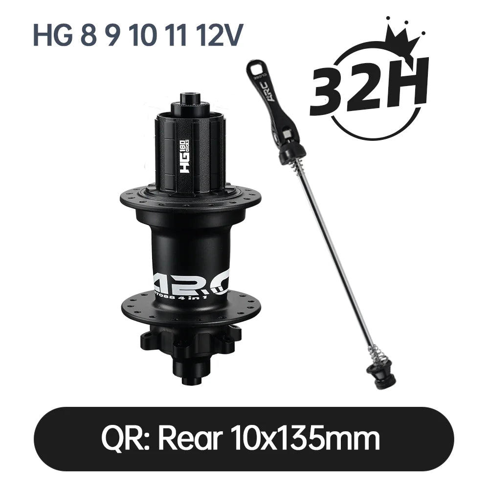 ARC MT088 MTB Hub 6 Pawls 180 Clicks Sealed Bearing Hub Front 9x100 15x100 Rear 10x135 12x142 Bicycle Cube 8 9 10 11 12 Speed