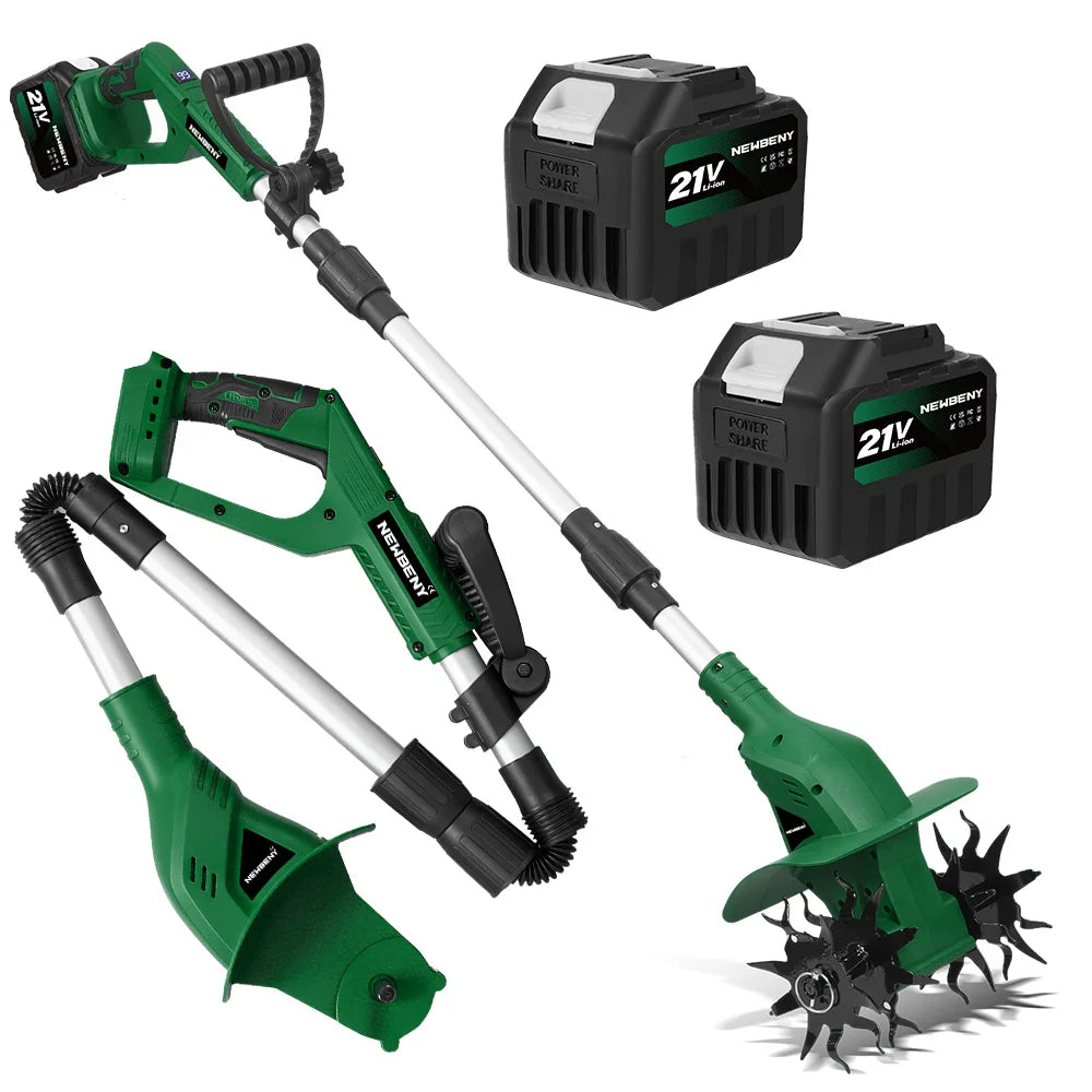 NewBeny Electric Garden Tiller Cultivator Scarifier Foldable Rototiller Soil Loosener Garden Tool