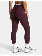 High Waist Leopard Print Yoga Pants, Butt Lifting Tummy Control Leggings 